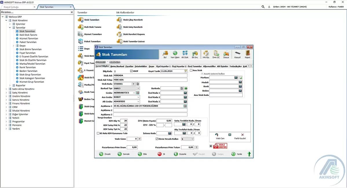 Akınsoft VOLVOX 26 ERP