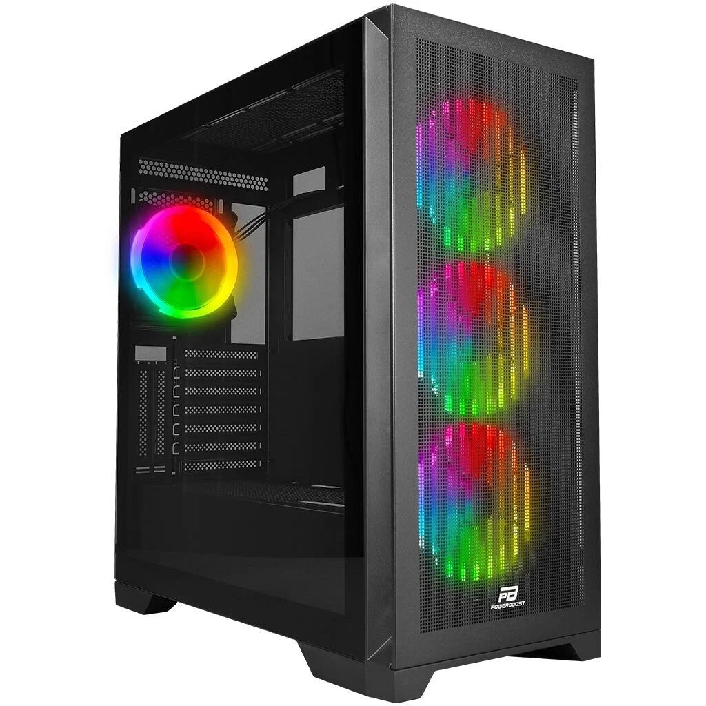 GAMEBOOSTER GB-T005MB Powersız Siyah Mesh Panel Mid Tower ATX Kasa