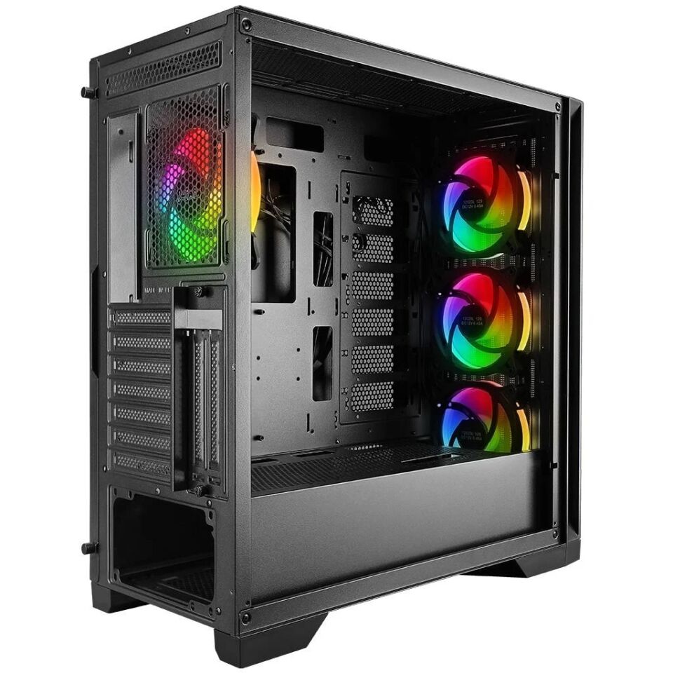 POWER BOOST VK-W001B Powersız Siyah Mesh ARGB Ring Fanlı Full Tower E-ATX Kasa