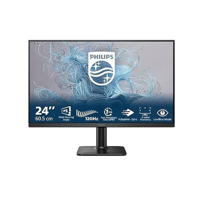 PHILIPS 24E2N1110 1000 Serisi 23.8'' LED IPS 1ms 120Hz 1920x1080 FullHD VGA HDMI (VESA) Siyah Monitör