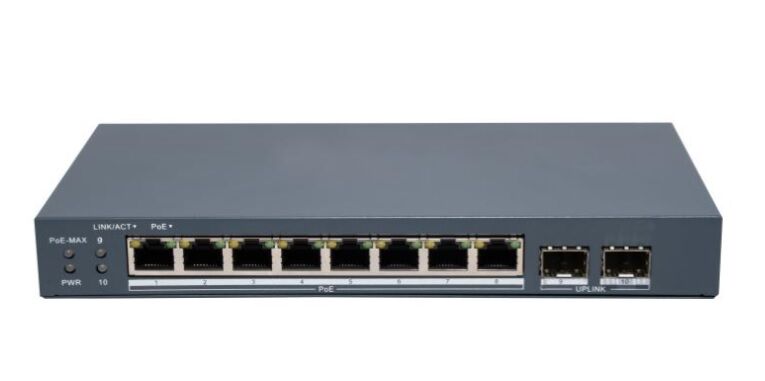HIKVISION DS-3E1510P-EI/M-8P2F 10 Port Gbit 8 port poe 80W 2xSFP Uplink Yönetilebilir Metal Kasa