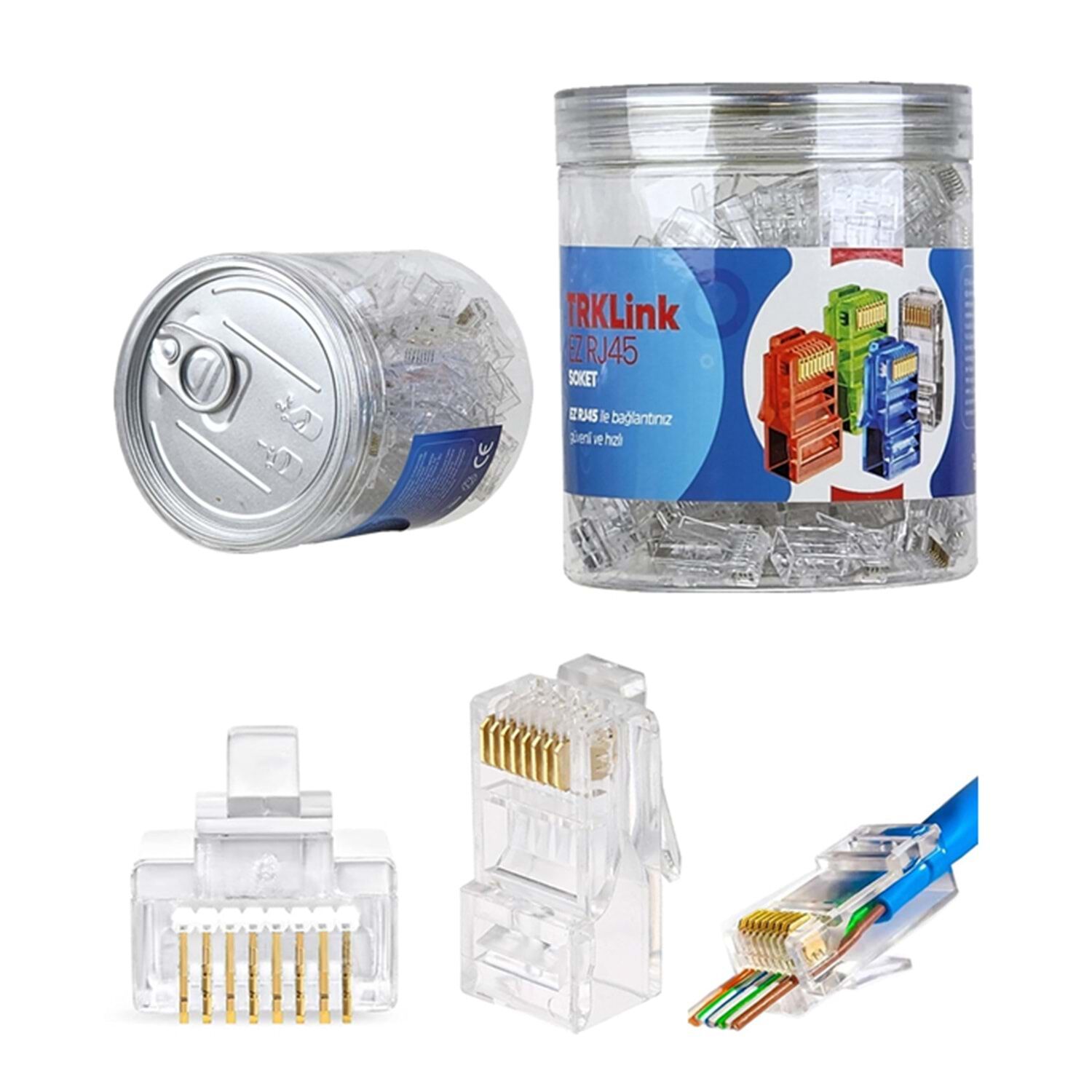 TRKLink EZ RJ45 RJ45 Konnektör 100 'lü PAKET