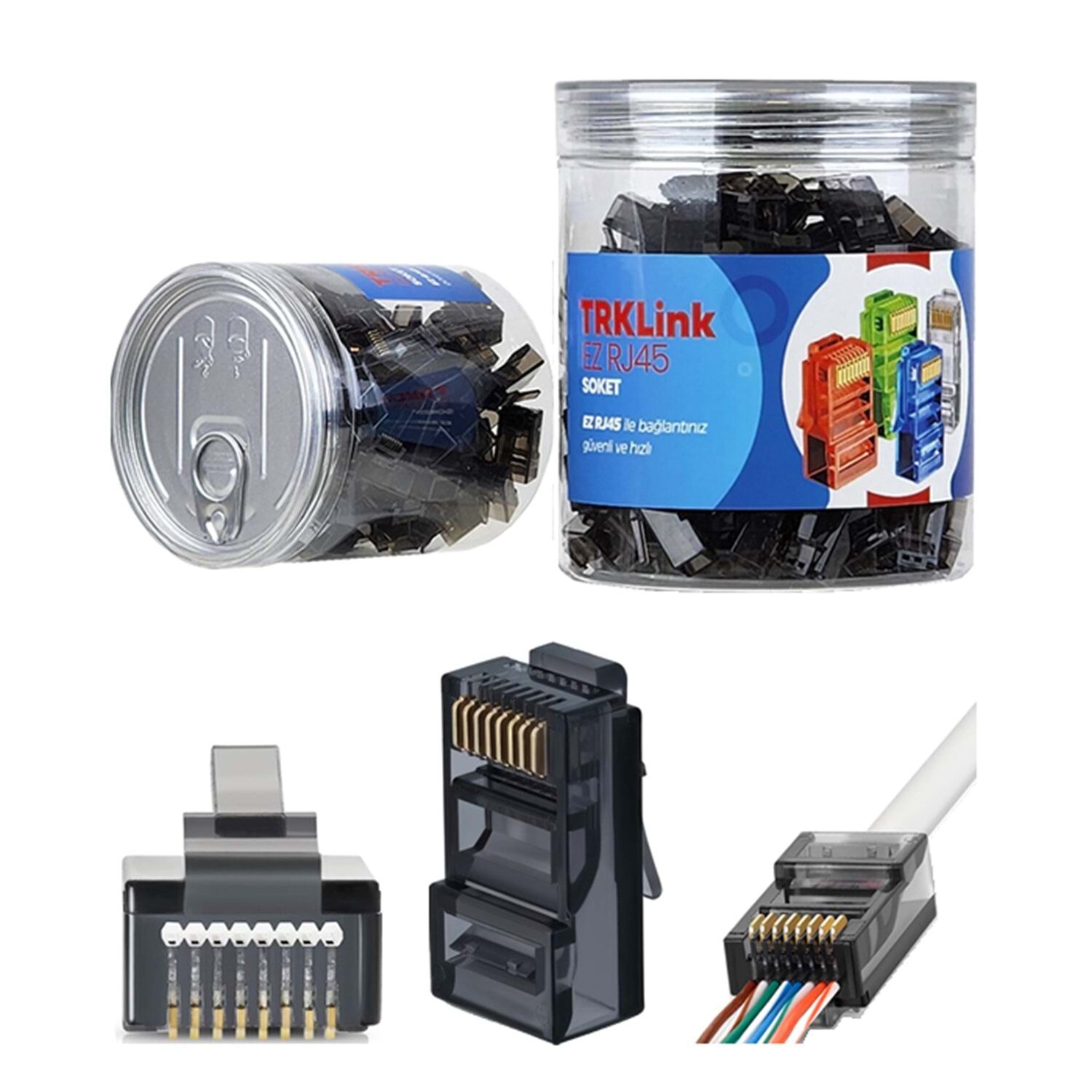 TRKLink EZ RJ45 RJ45 Konnektör (SİYAH) 100 'lü PAKET