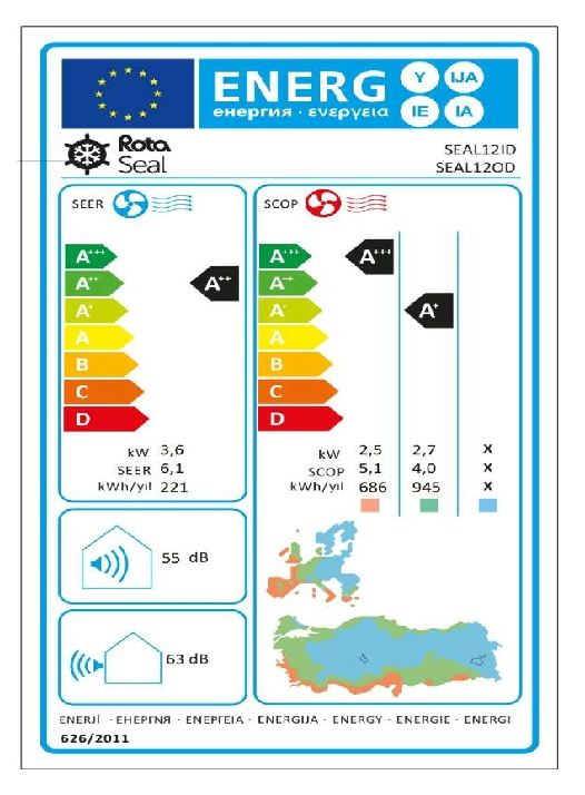 Rota Macaroni 18000 Btu Klima | Inverter, A++ Sınıfı Enerji